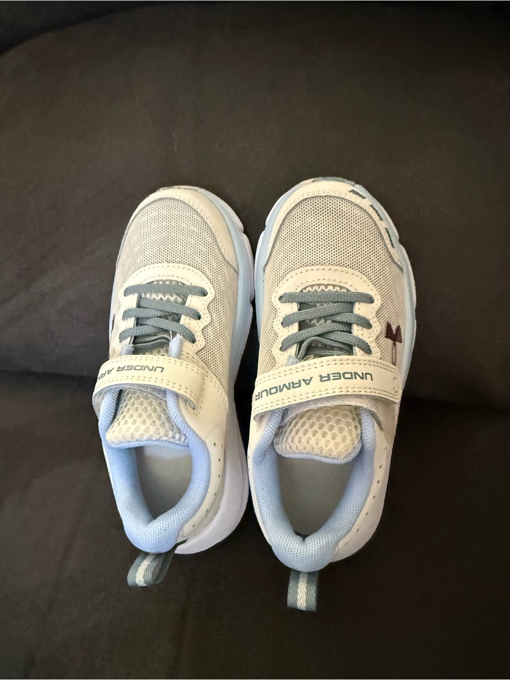 Under Armour Kids Light Blue and White Velcro Sneakers